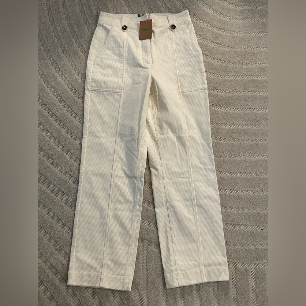 NWT Boden Pimlico Cord Pants in Ivory - Size 2 - Picture 2 of 11